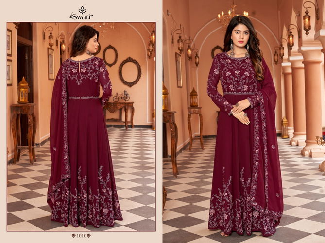 Swati By Swagat 1009 To 1012 Georgette Anarkali Wedding Salwar Suits Wholesale Online